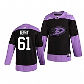 Ducks 61 Troy Terry Black Purple Hockey Fights Cancer Adidas Jersey Dzhi,baseball caps,new era cap wholesale,wholesale hats